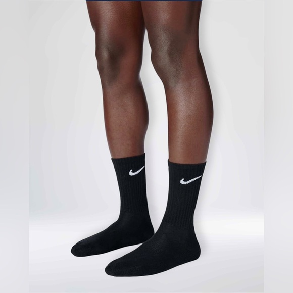 NWT Nike Unisex Crew Socks Color Black 6 Pair - Picture 3 of 8